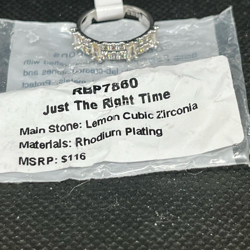 Just The Right Time Silver Ring with Lemon Cubic Zirconia